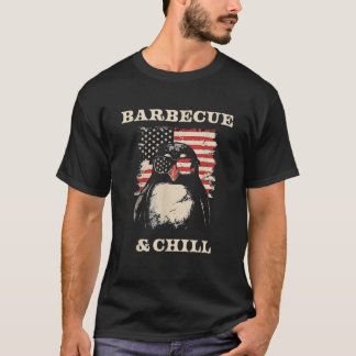 T-shirt 4 juillet mignon pingouin avec lunettes de soleil