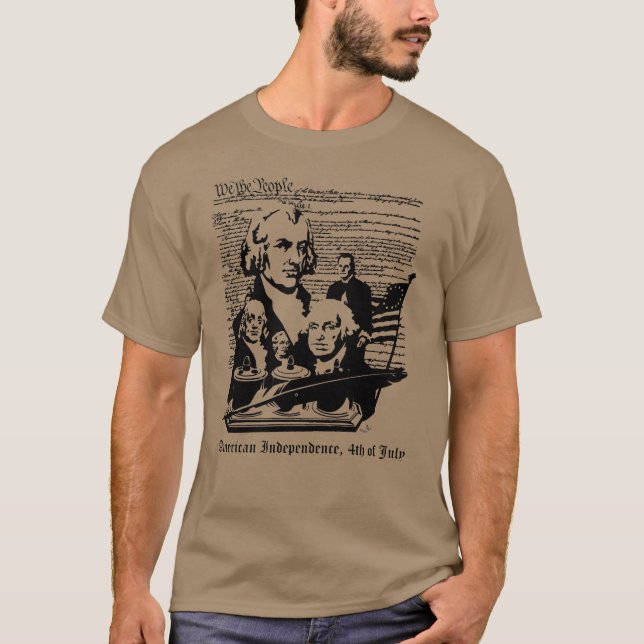 T-shirt 4 juillet - nous les personnes - drapeau des (Devant)