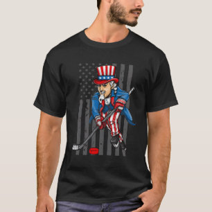 T-shirt 4 juillet Oncle Sam Hockey sur glace garçons Ameri