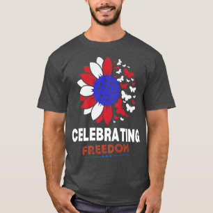 T-shirt 4 juillet papillons de tournesol américain me drap