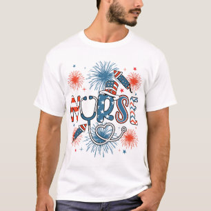 T-shirt 4 juillet Patriotique Nurses Men