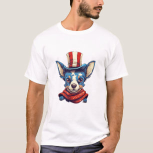 T-shirt 4 juillet Patriotique Rat Terrier Chien