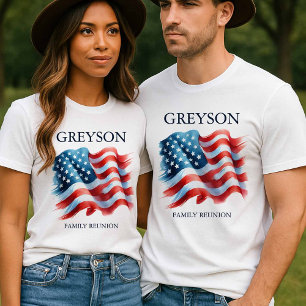 T-shirt 4 juillet personnalisé réunion de famille tenue as