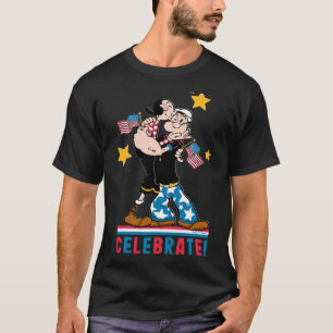 T-shirt 4 juillet Popeye et Olive Oyl Patriotic