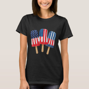 T-shirt 4 juillet Popsicle Femmes Patriotique Quatrième De