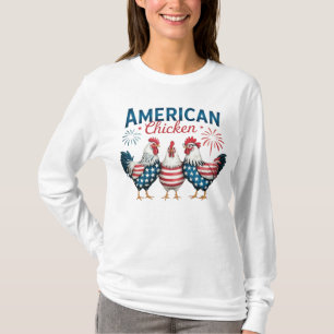 T-Shirt 4 juillet poulet patriotique américain-629