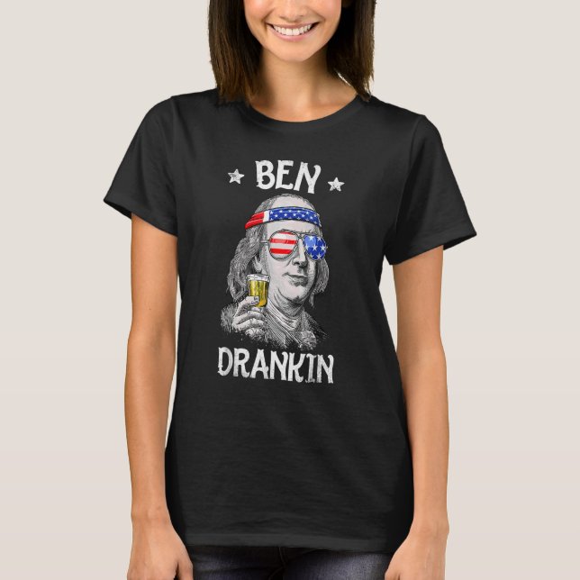 T-shirt 4 juillet Pour Hommes Ben Drankin Benjamin Frankli (Devant)