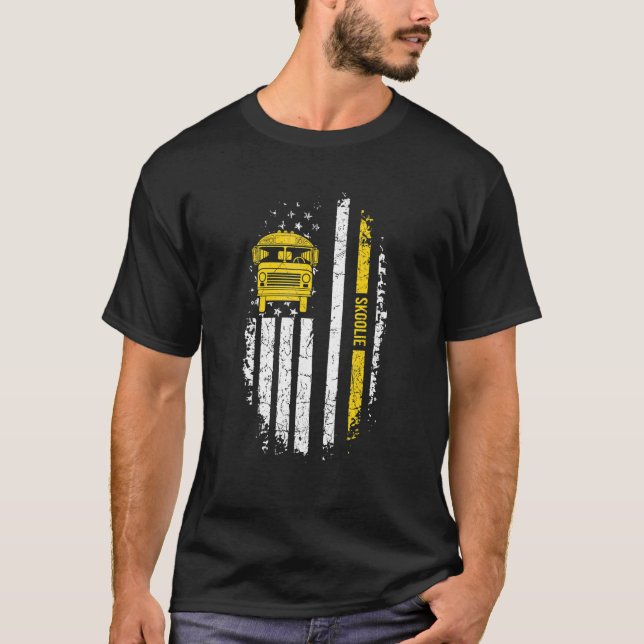 T-shirt 4 juillet Pour Un Propriétaire De Skoolie Patrioti (Devant)