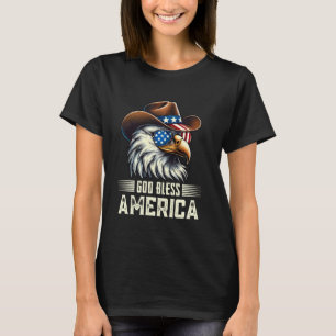 T-shirt 4 juillet pygargue à tête blanche cow-boy occident