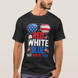 T-shirt 4 juillet rouge blanc bleu Pacu infirmière équipag