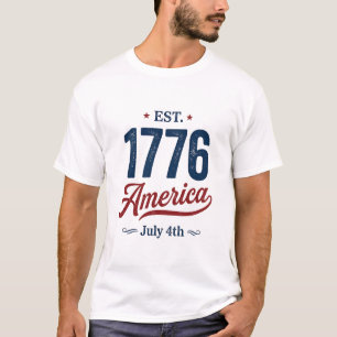 T-shirt 4 juillet rouge blanc et bleu