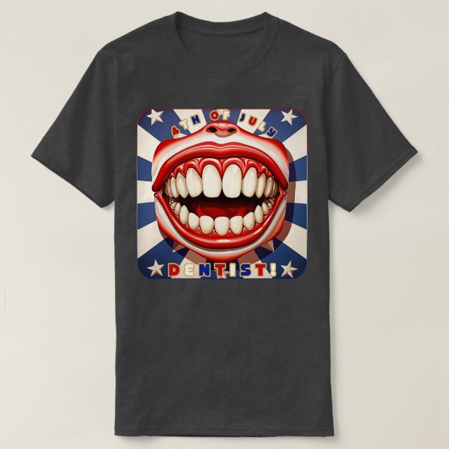 T-shirt 4 juillet Smile Dentiste (Design devant)