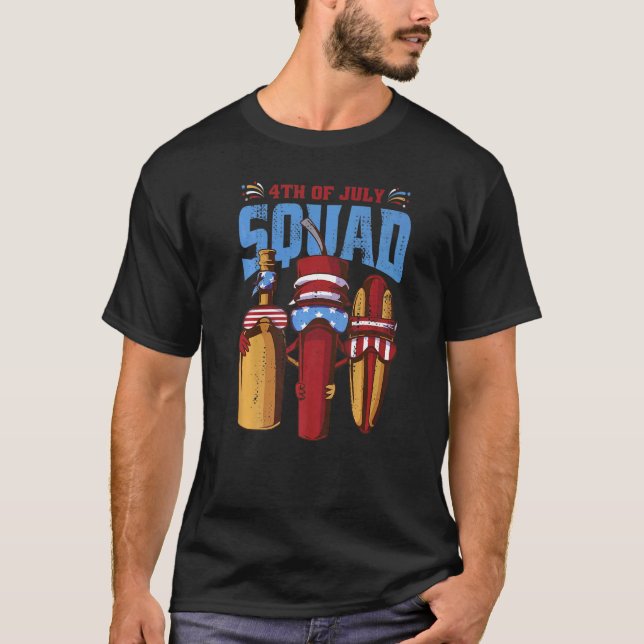 T-shirt 4 juillet Squad Hippie Firecracker American Hot (Devant)