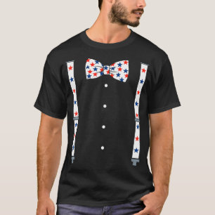 T-shirt 4 juillet Suspendants Et Étoiles Bow Cravates Garç