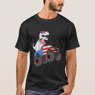 T-shirt 4 juillet T Rex Dino Trex Dinosaur Monster Truck