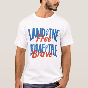T-shirt 4 juillet - terre de la liberté foyer des braves