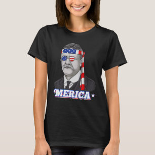 T-shirt 4 juillet Theodore Roosevelt Patriotique Merica