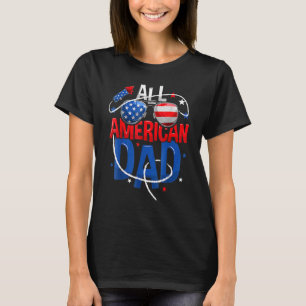 T-shirt 4 juillet tous les américains papa Fête des pères 