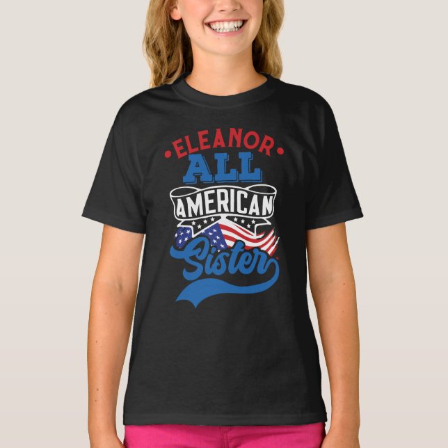 T-shirt 4 juillet Toute la famille patriotique soeur améri (Devant)