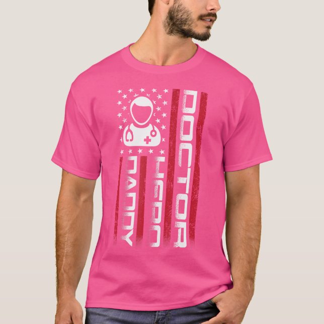 T-shirt 4 juillet. Us Drapeau Docteur Papa Fête des pères (Devant)