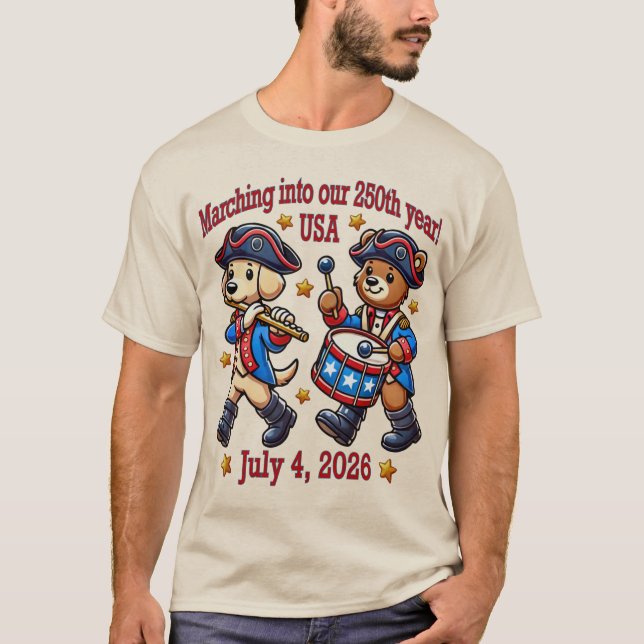 T-shirt 4 juillet USA 250e anniversaire Semiquincentenaire (Devant)