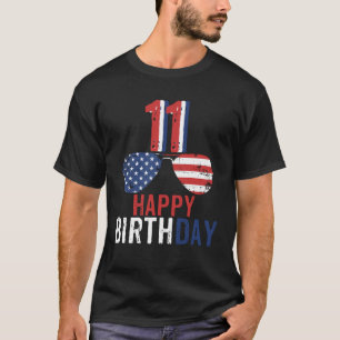 T-shirt 4 juillet USA Amérique Joyeux anniversaire 11 ans