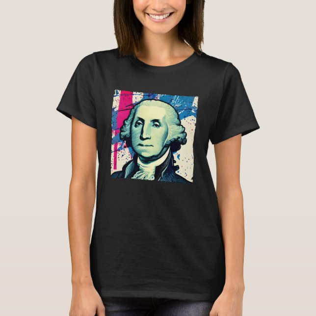 T-shirt 4 juillet USA George Washington (Devant)
