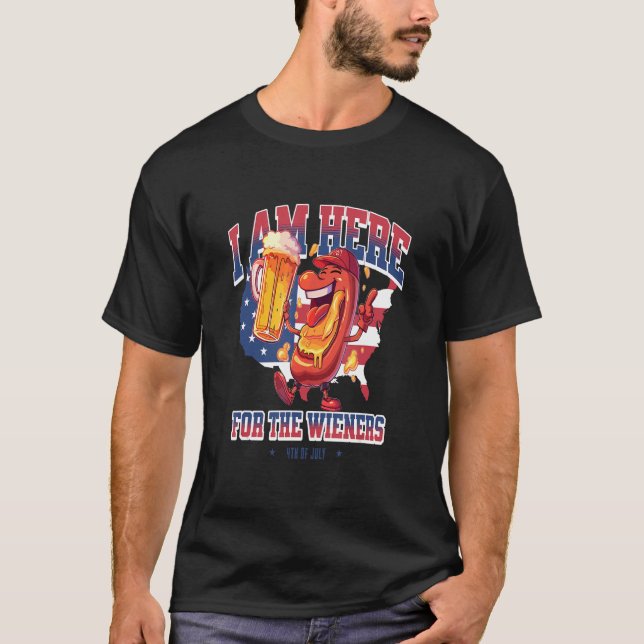 T-shirt 4 juillet USA Patriotic Wiener (Devant)