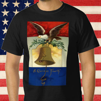 T-shirt 4 juillet vintage avec aigle et cloche de la liber