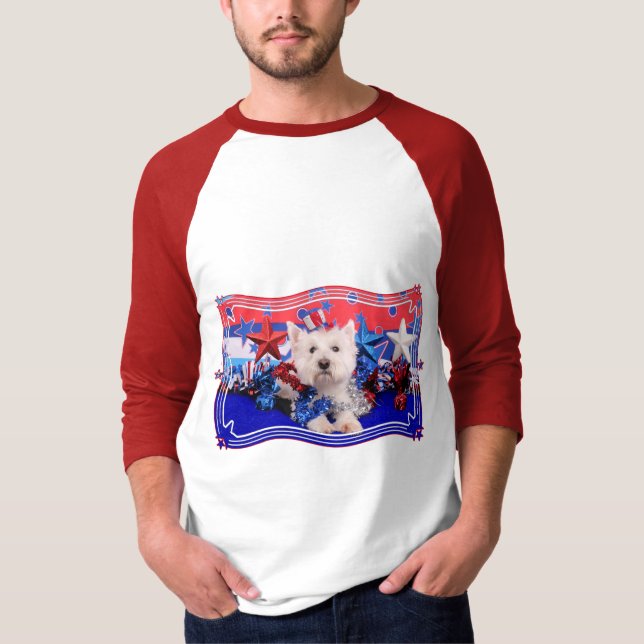 T-shirt 4 juillet - Westie - polo (Devant)