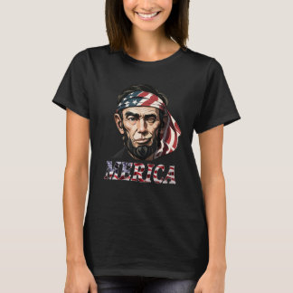 T-shirt 4 juillet'Amérique patriotique Abraham Lincoln