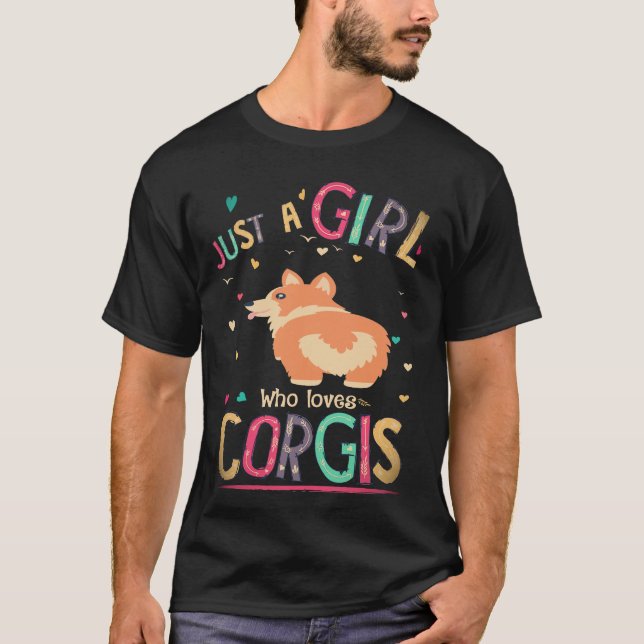 T-shirt 4 Juste Une Fille Qui Aime Corgi (Devant)
