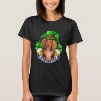 4 Leaf C Dachshund Holding Bière St Patrick Shirt
