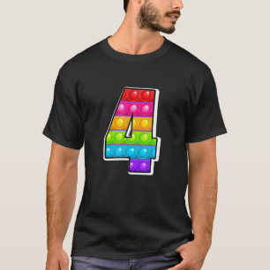 T-shirt 4 lettre majuscule coupée 4 Alphabet Funny Poppin