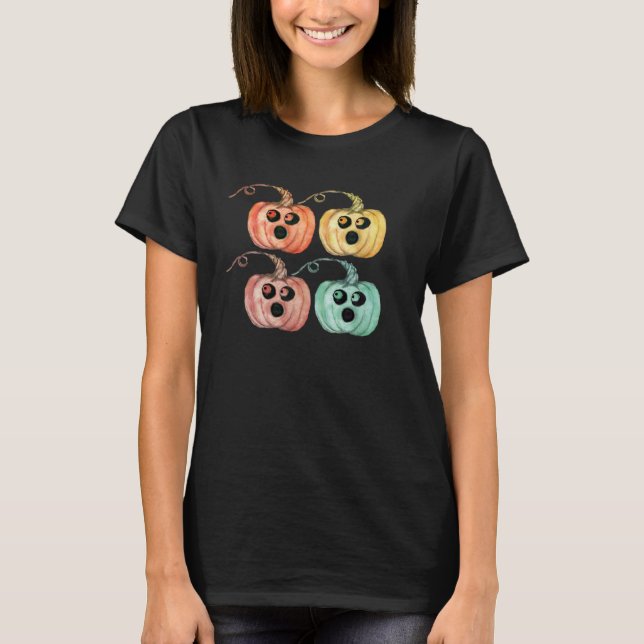 T-shirt 4 Little Pumpkins ~ Halloween Jack o Lanterns (Devant)
