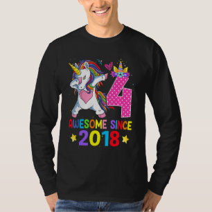 T-shirt 4 Magnifique depuis 2018 Dabbing Unicorn 4e annive