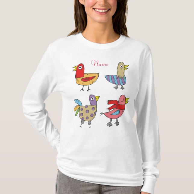 T-shirt 4 Oiseaux amusants Thunder_Cove (Devant)
