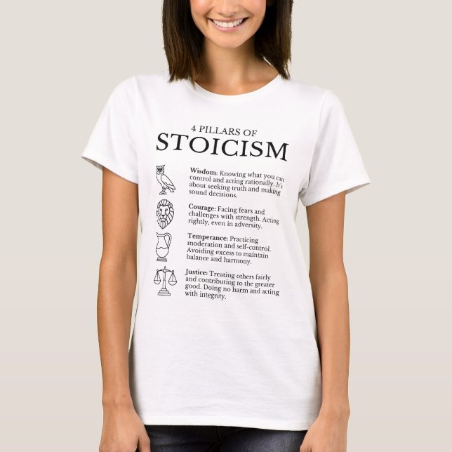 T-shirt 4 Piliers De Stoicisme (Devant)