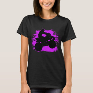 T-shirt 4 Roulettes Quad VTT Rose équitation Cadeau Femme 