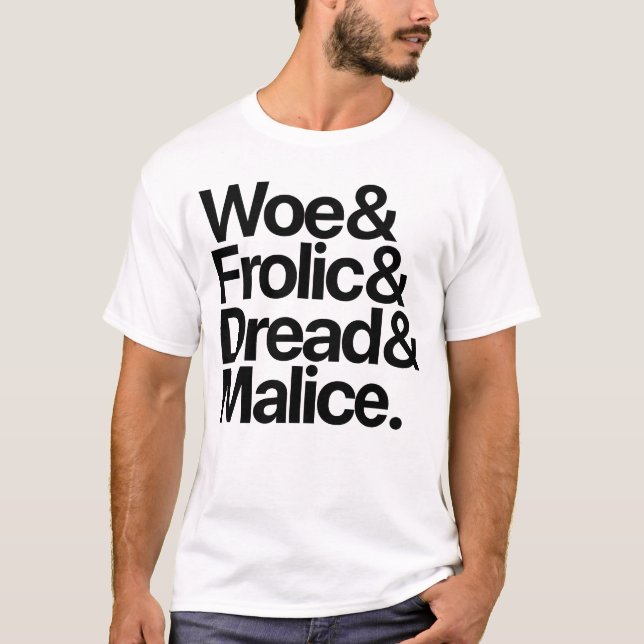T-shirt 4 tempêtes : Malheur & Frolic & Dread & Malice (Devant)