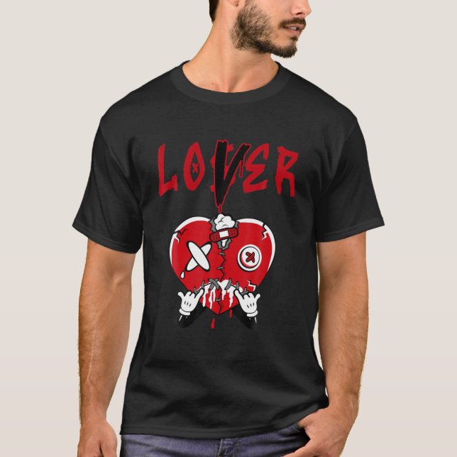 T-shirt 4 Tonneau Rouge Rétro Pour Correspondre Loser Love (Devant)