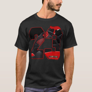 T-shirt 4 Tonnerre Rouge Au Numéro Correspondant 23 Tonne