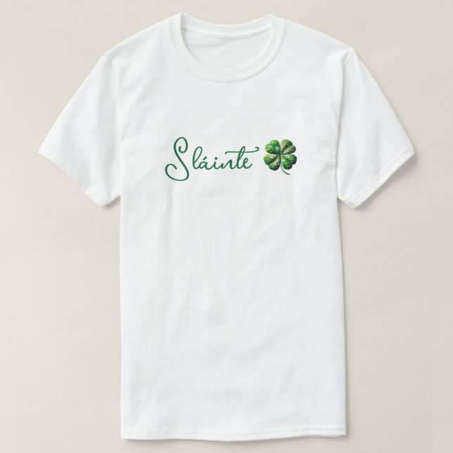 T-shirt 4 trèfle de feuille - Slainte (Design devant)
