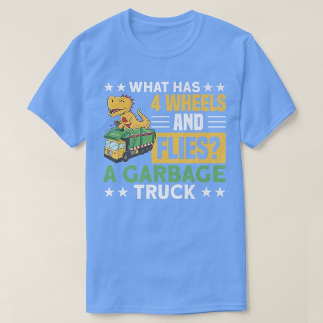 T-SHIRT 4 WHEELS ET FLIES A GARBAGE CAMION POISON  (Design devant)