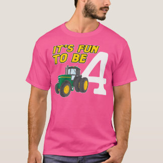 T-shirt 4 Year Old Tractor 4Th Birthday