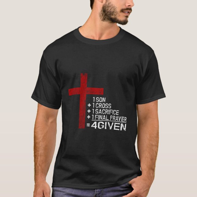 T-shirt 4Croix chrétienne donnée (Devant)