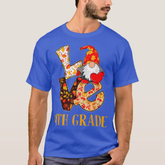T-shirt 4e Année Amour Automne Gnome Automne Pour Les Ense