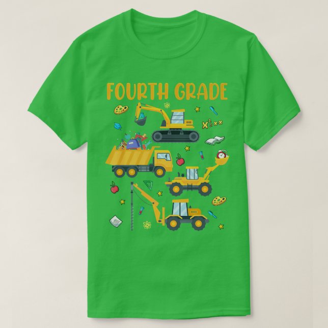 T-shirt 4e année Construction de camions de 4e année Retou (Design devant)