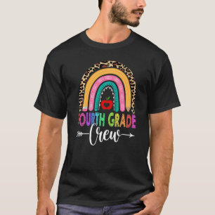 T-shirt 4e année d'équipage Rainbow Leopard enseignant ret