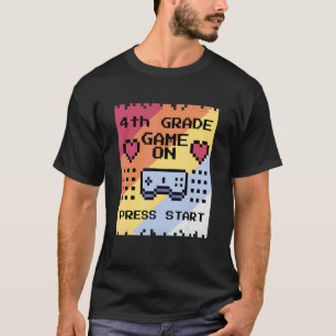 T-shirt 4e année Game On retour à l'école vintage quatrièm